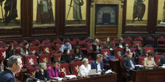 Senaatsvoorzitter Vincent Blondel, tijdens een plenaire vergadering van de Senaat in het Federaal Parlement. 