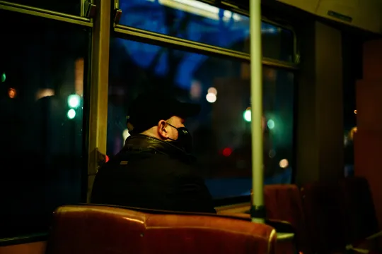 man in bus