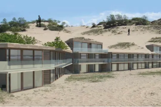 Screenshot van illustratiebeeld uit het Gewestelijk Ruimtelijk Uitvoeringsplan (GRUP) Zeepark De Panne – Illustratiebeeld weerspiegelt geen concreet ontwerp uit het plan-MER van de private ontwikkelaars.