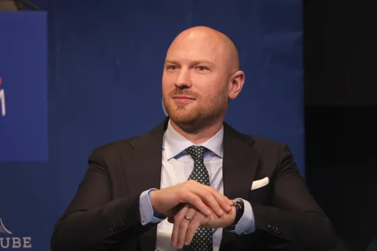 Paul Coleman, directeur van ADF International, tijdens National Conservatism Conference in Brussel in april 2024.
