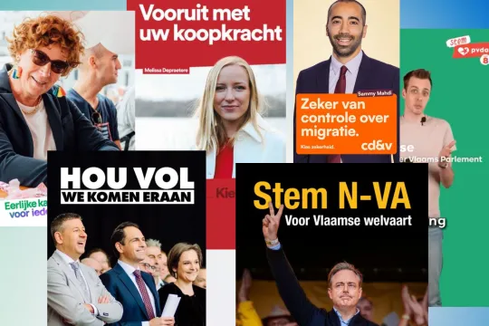 Vlaams Belang, N-VA, Open Vld, CD&V, Vooruit, Groen en PVDA hebben in de periode van 9 februari tot 9 juni in totaal 5.966.900 euro uitgegeven aan digitale advertenties.