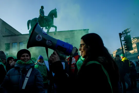 Op 13 januari betoogden de christelijke, socialistische en liberale vakbonden in Brussel tegen de plannen van de regering-De Wever.
