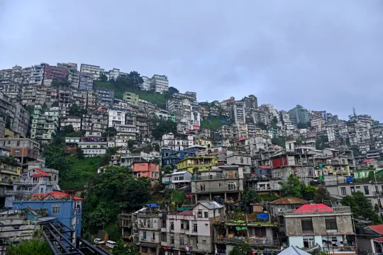 Ayzawl, de hoofdstad van de Indiase deelstaat Mizoram, die grenst aan Myanmar.