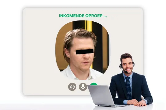 Helpdesk inkomende oproep Axel Ronse telefonist Wolfgang