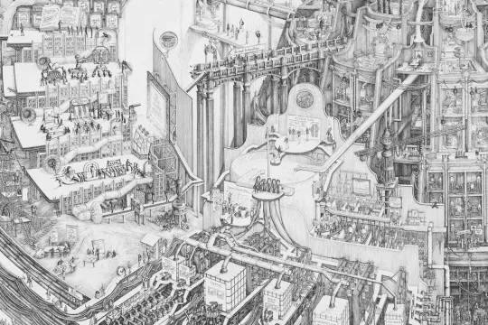 Detail uit 'Het waterwerk van ons geld', van cartograaf Carlijn Kingma.