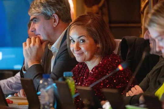 Nabilla Ait Daoud (N-VA) tijdens een gemeenteraad in Antwerpen.