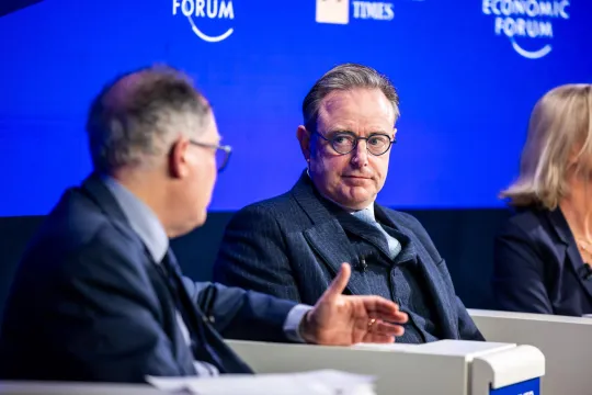 Premier Bart De Wever (N-VA) op het World Economic Forum in Davos in januari 2026.