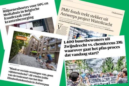 screenshots van krantenartikels