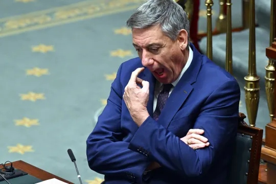 Minister van Financiën Jan Jambon (N-VA) tijdens een plenaire vergadering van de Kamer in het Federaal Parlement. 