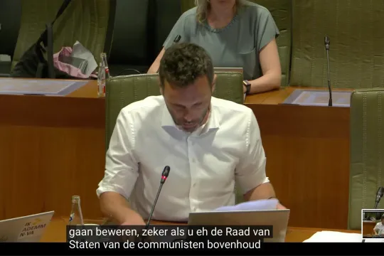 Vlaams Parlementslid Jurgen Callaerts (N-VA) in de Kamercommissie Ruimtelijke Ordening