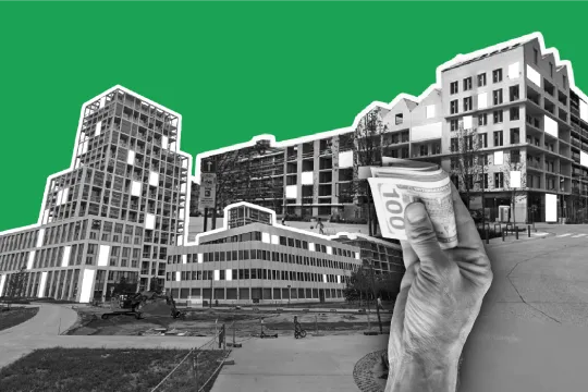 Beeldbewerking met gebouwen van Nieuw-Zuid en Slachthuisssite
