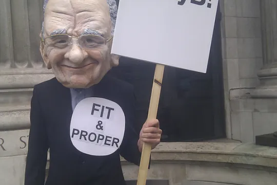 Murdoch steunde Cameron in ruil voor het faciliteren van de aankoop van BskyB. Die vlieger gaat waarschijnlijk niet op. (Foto 38 degrees)