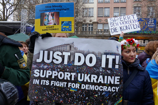 Actie in Duitsland ter ondersteuning van Oekraïne (Foto blu-news.org)