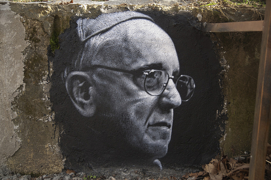 Geschilderd portret van Paus Franciscus I (Foto: Thierry Ehrmann)