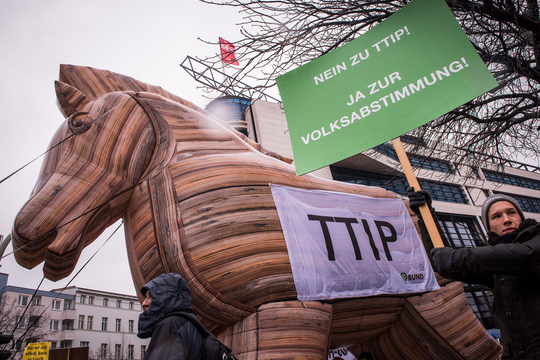 Protest tegen TTIP in Berlijn (Foto: Chris Grodotzki/Campact)