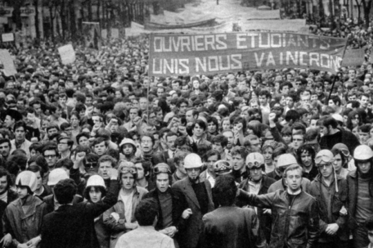Arbeiders-studenten één front, luidde het in Mei 68. (Foto: © Uitpers, met dank aan NPA)