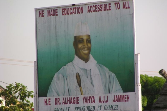 Gamcel sponsored poster promoting Jammeh