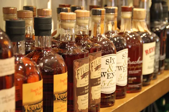 whisky bottles
