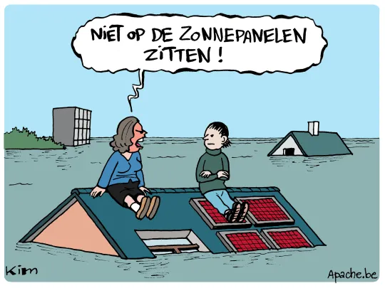 Niet op de zonnepanelen