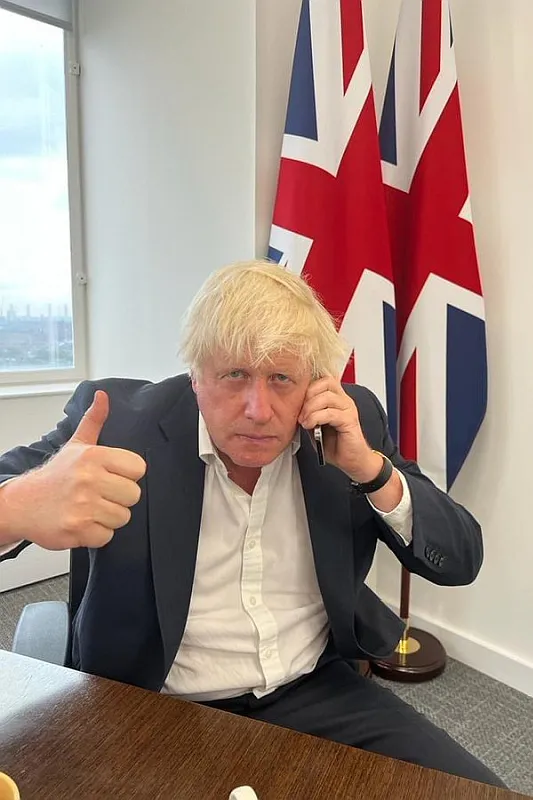 Boris Johnson zag er niet zo overtuigd uit als zijn aanhangers.