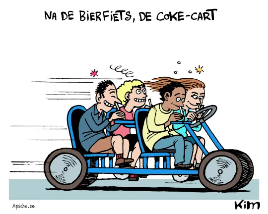Na de bierfiets de coke-cart