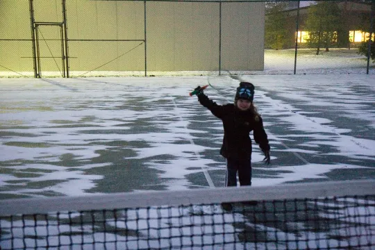 tennis in the snow