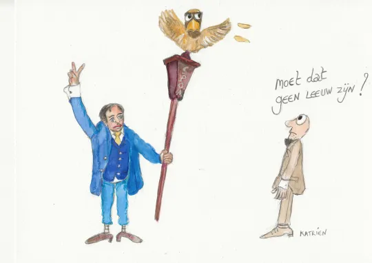 Een adelaar op een stokje
