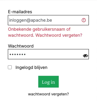 inlogproblemen