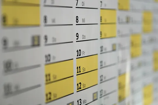 Close-up van een lege kalender. 