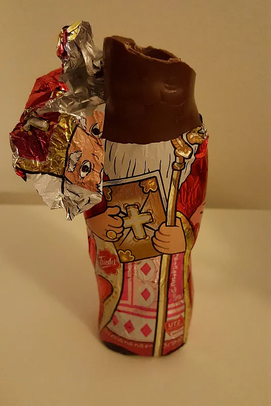 Chocoladefiguurtje in de vorm van Sinterklaas