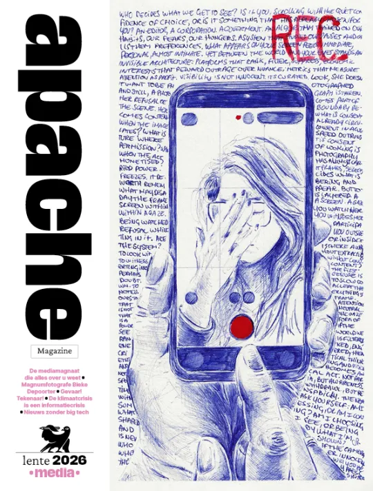 cover van Apache Magazine over media