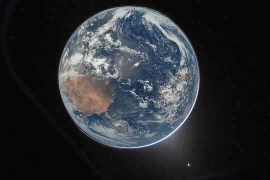 De aarde gezien vanuit de ruimte. 