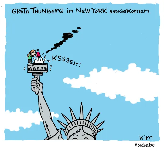 Greta Thunberg aangekomen in New York