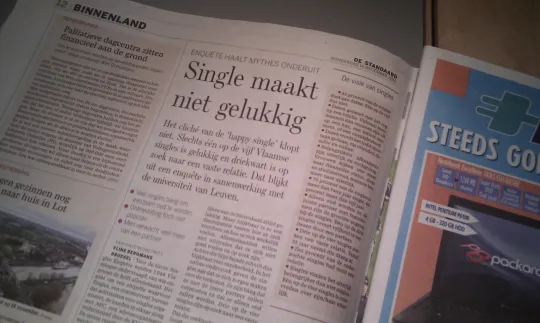 De Standaard over Singles: nieuws of verdoken advertentie