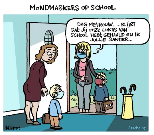 Mondmaskers op school