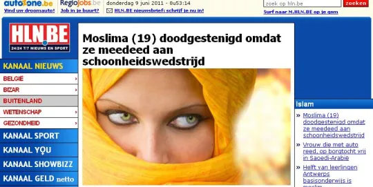 Zowel Het Laatste Nieuws als Knack brachten het 'nieuws' over de vermeende doodsteniging van een moslimmeisje