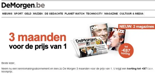 Een abonnement op De Morgen? Drie maanden voor de prijs van een