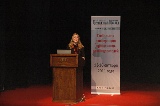 Een ex-MI5-agente is een van de belangrijkste sprekers op een congres rond onderzoeksjournalistiek (Foto: Jan Vangrinsven)