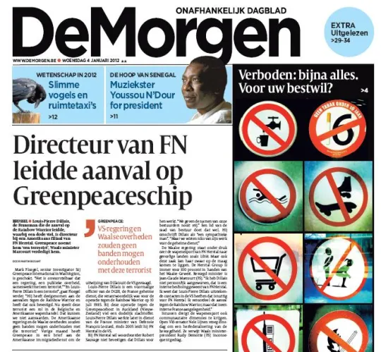 Greenpeace opeing De Morgen