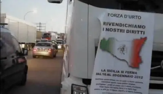 Een staking legt Sicilië lam
