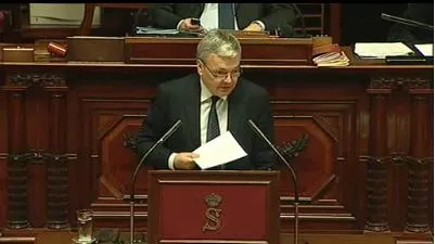 Minister van Buitenlandse Zaken Didier Reynders in de Senaat (Foto Senaat)
