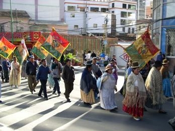 Betogers in La Paz (Foto Walter Lotens)