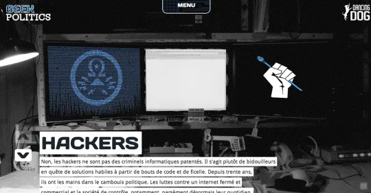 Screenshot uit de webdocumentaire 'Geek Politics'