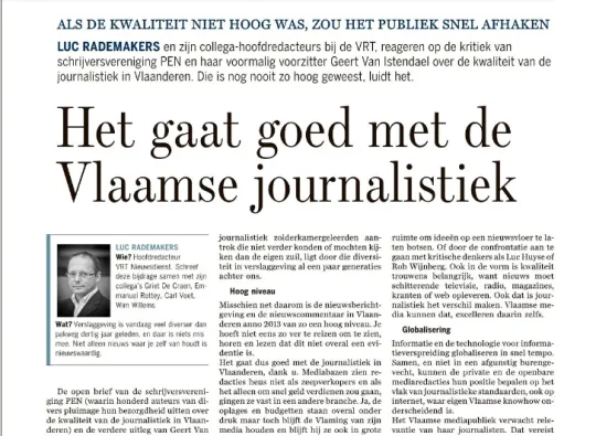 (Screenshot opiniestuk De Standaard, 06 mei 2013)