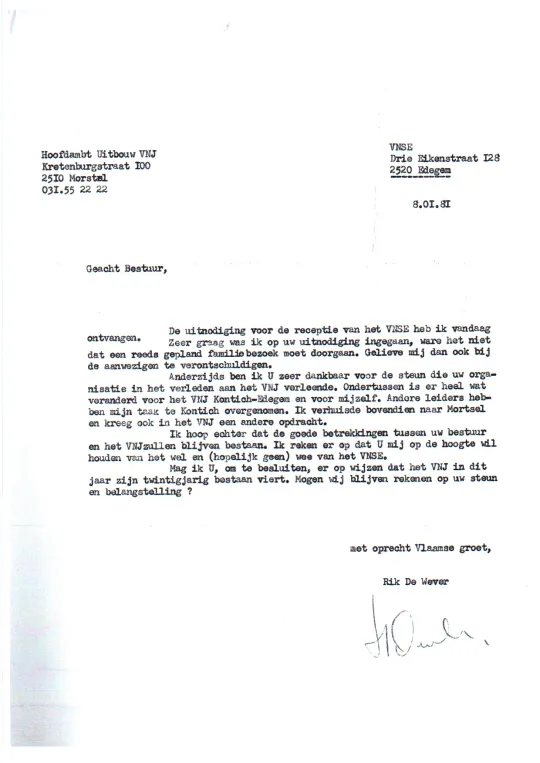 Brief Rik De Wever