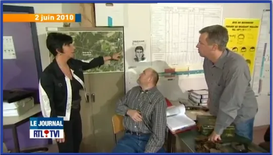La juge Martine Michel et deux autres personnes lors d'une prise d'images RTL-TVI (Photo: Capture d'écran/ Reportage RTL-TVI)