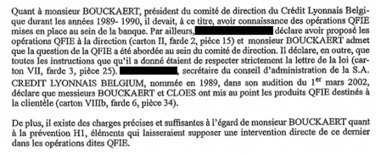 Extrait de l'ordonnance de la chambre du conseil de Bruxelles
