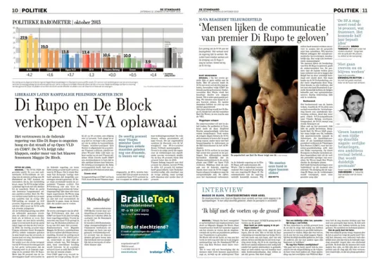 Screenshot De Standaard, zaterdag 12 oktober 2013)