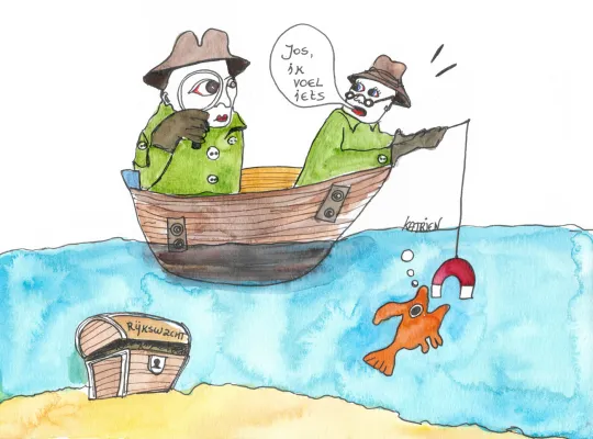 De magneetboot van de politie