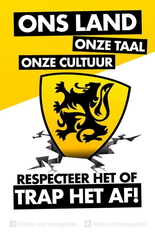 Andere culturen hebben geen plaats in het ideale dorp van het Vlaams Belang (Affiche uit 2018)